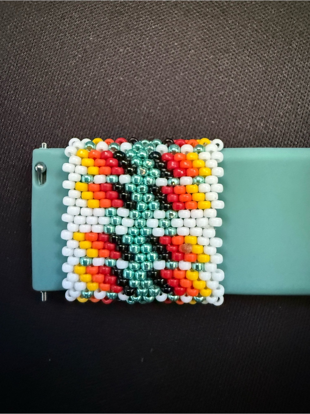 Peyote stitched Native made regular watch band - Picture 2 of 4